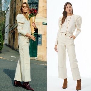 YFB Cream Workwear Pants Size S $174 MSRP